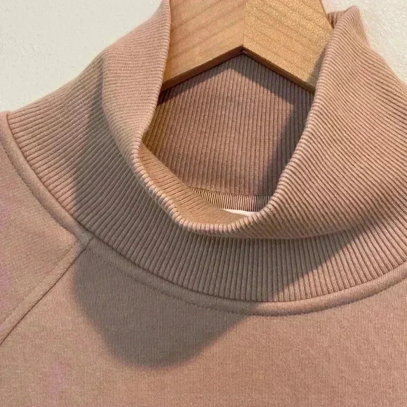 Athleta Karma Cozy Funnel Neck Side Zip Sweatshirt, Size XS, Color Mocha Latte - Picture 8 of 14
